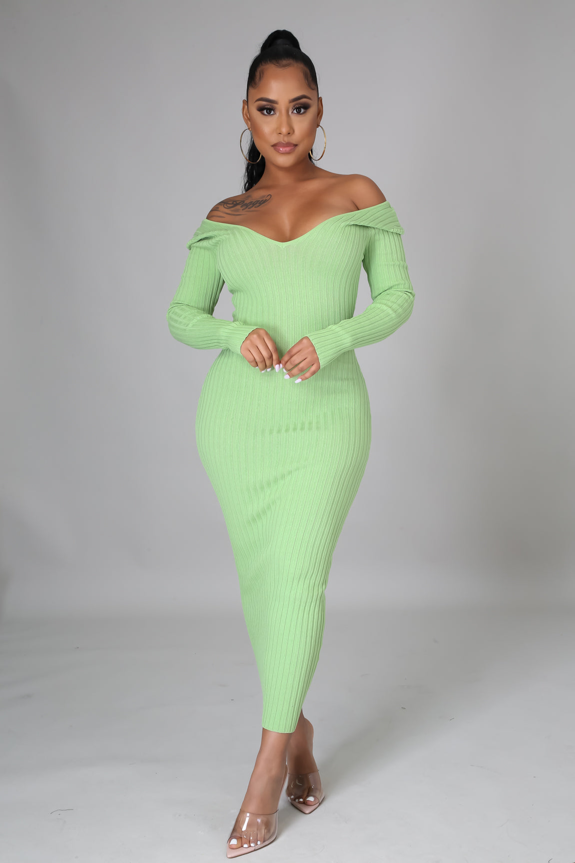 Ribbed Midi Dress