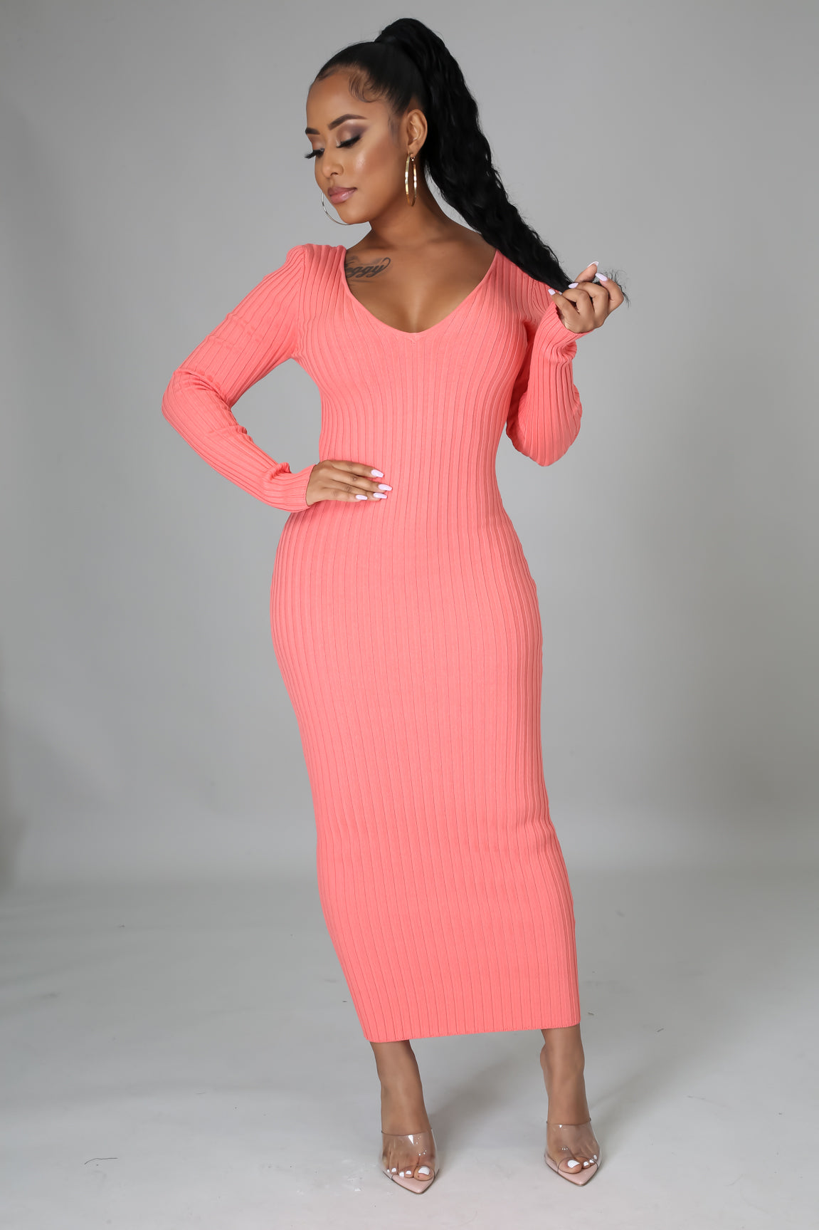 Ribbed Midi Dress