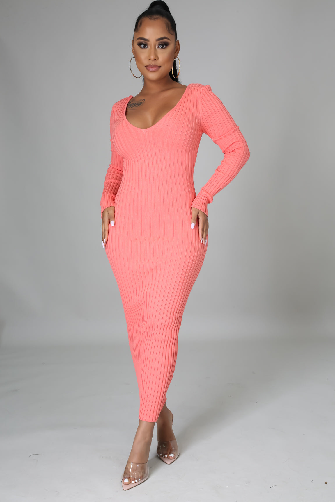 Ribbed Midi Dress