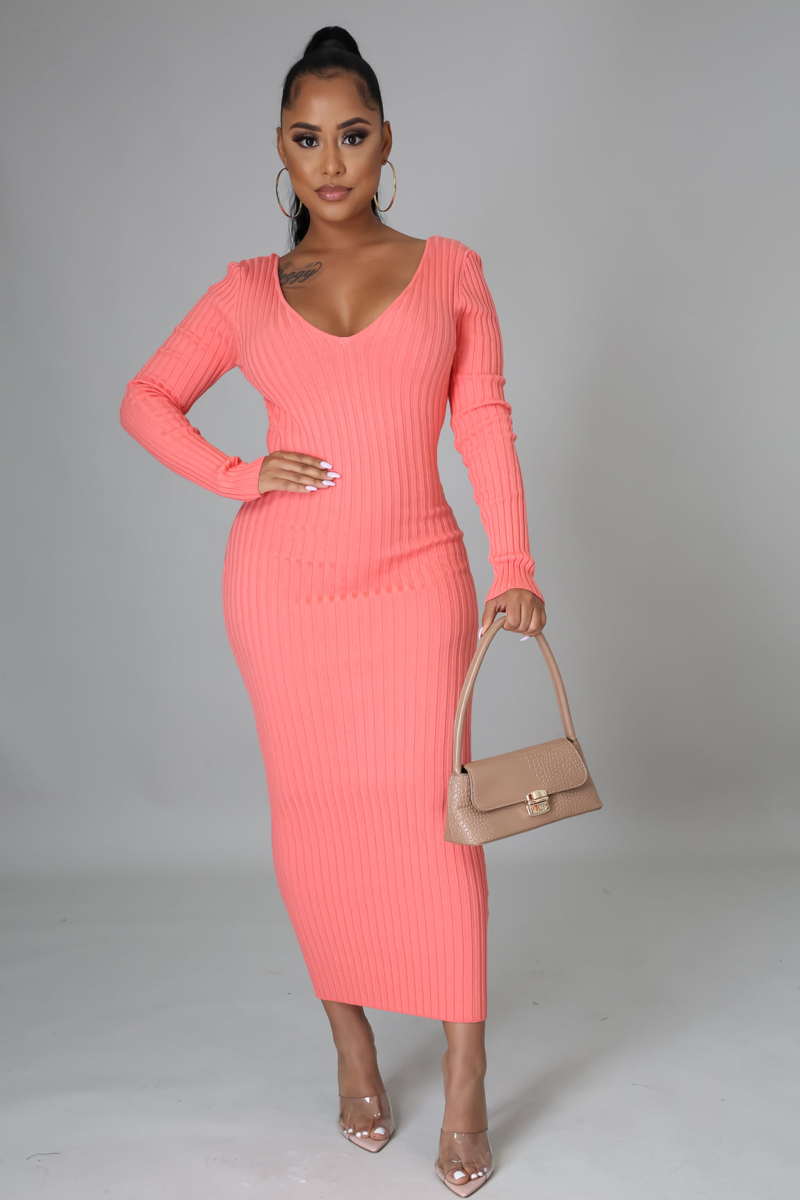 Ribbed Midi Dress