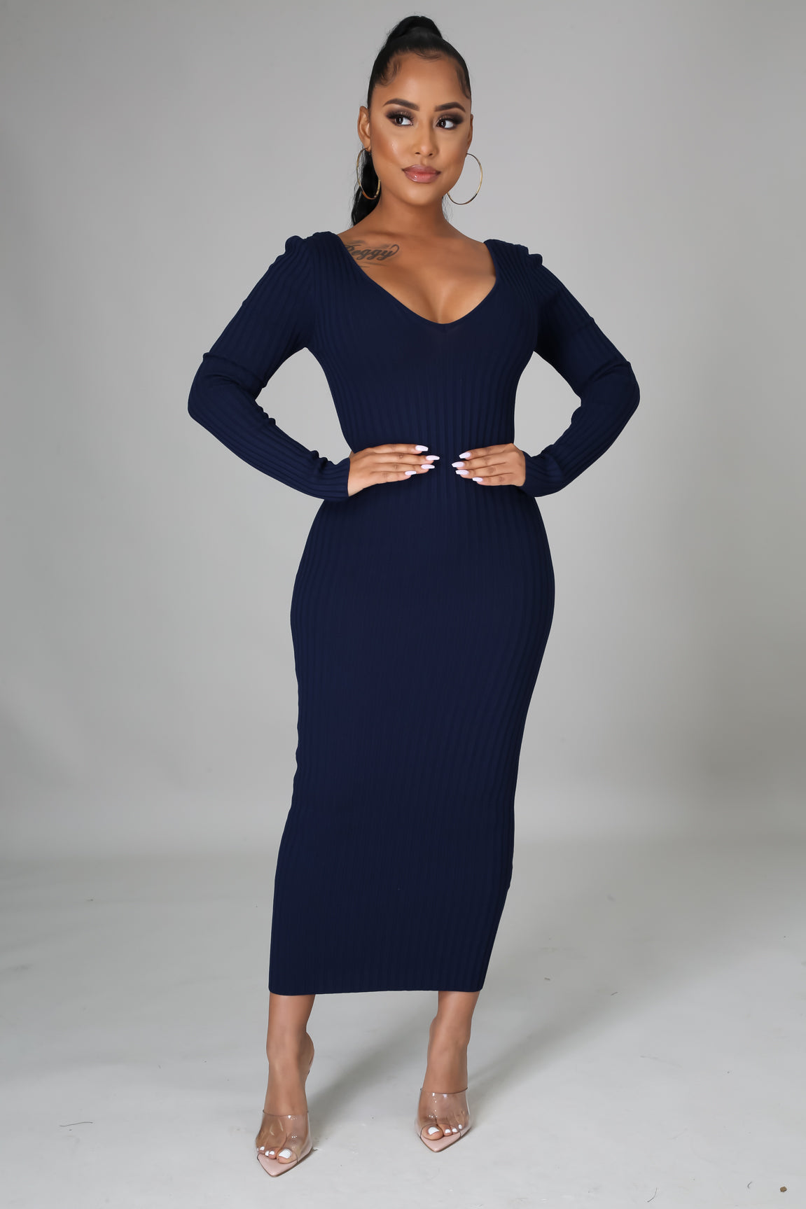 Ribbed Midi Dress