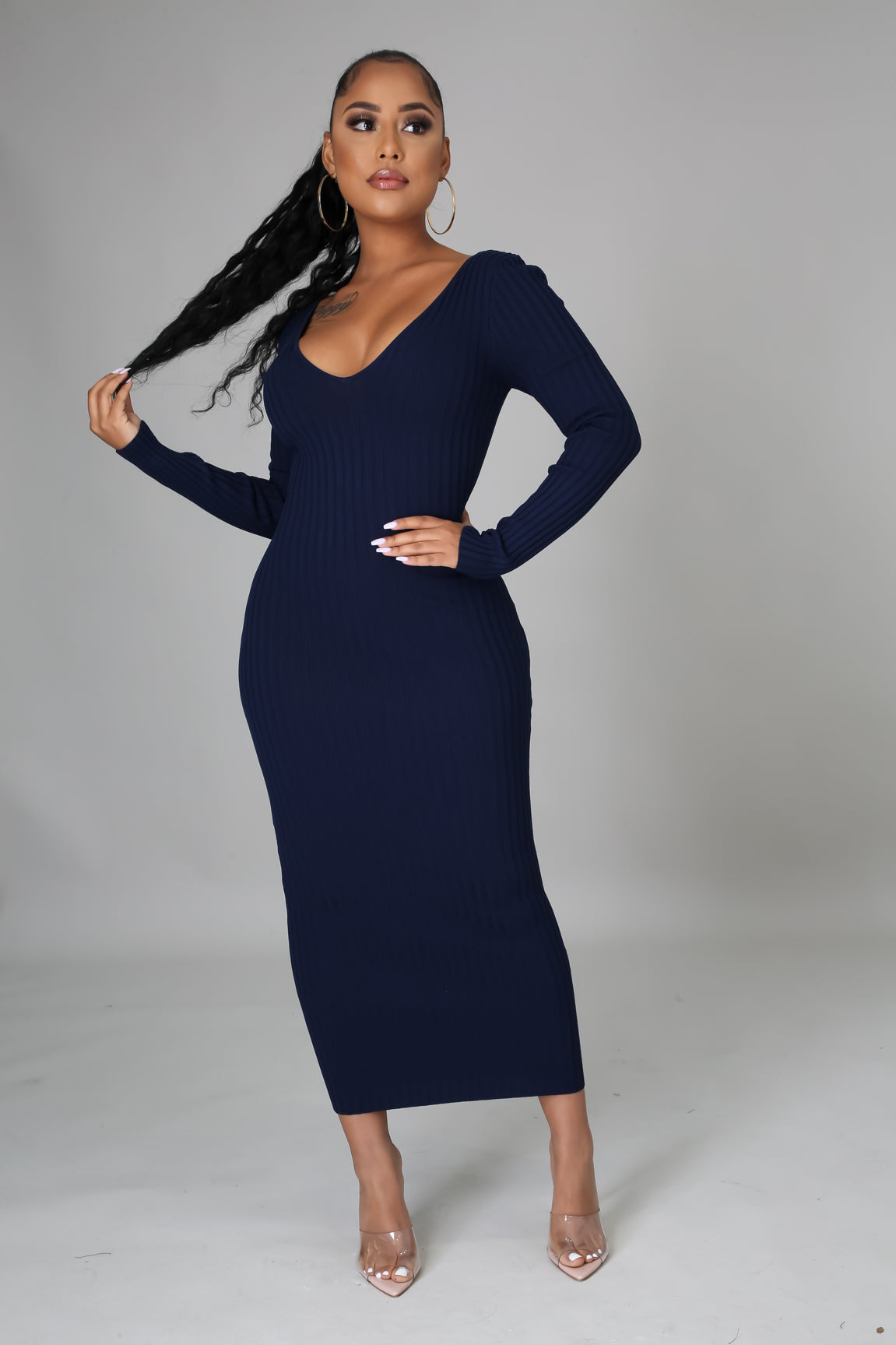 Ribbed Midi Dress