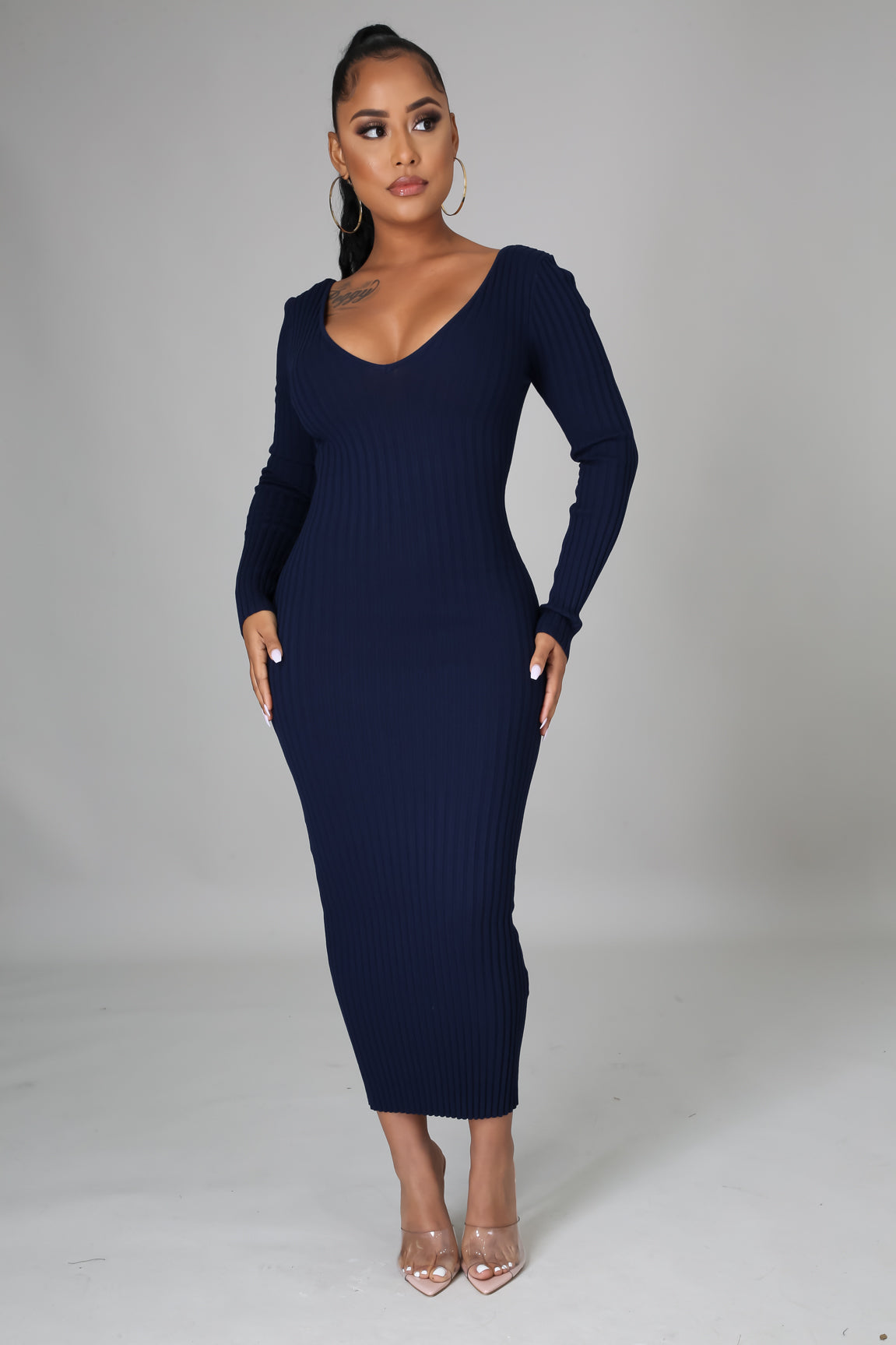 Ribbed Midi Dress