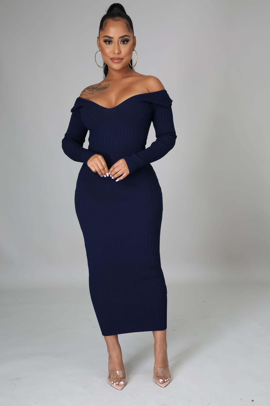 Ribbed Midi Dress