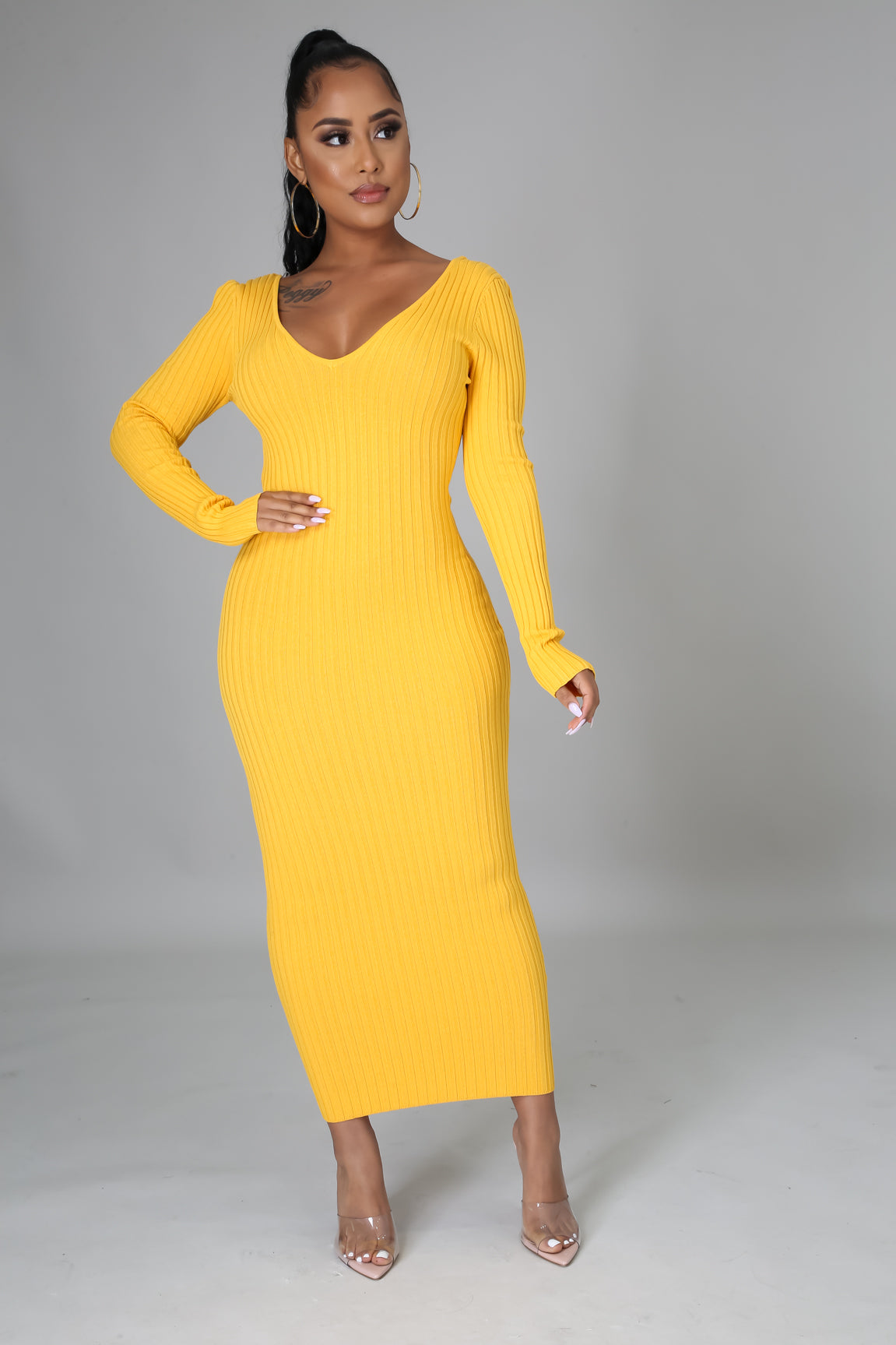 Ribbed Midi Dress