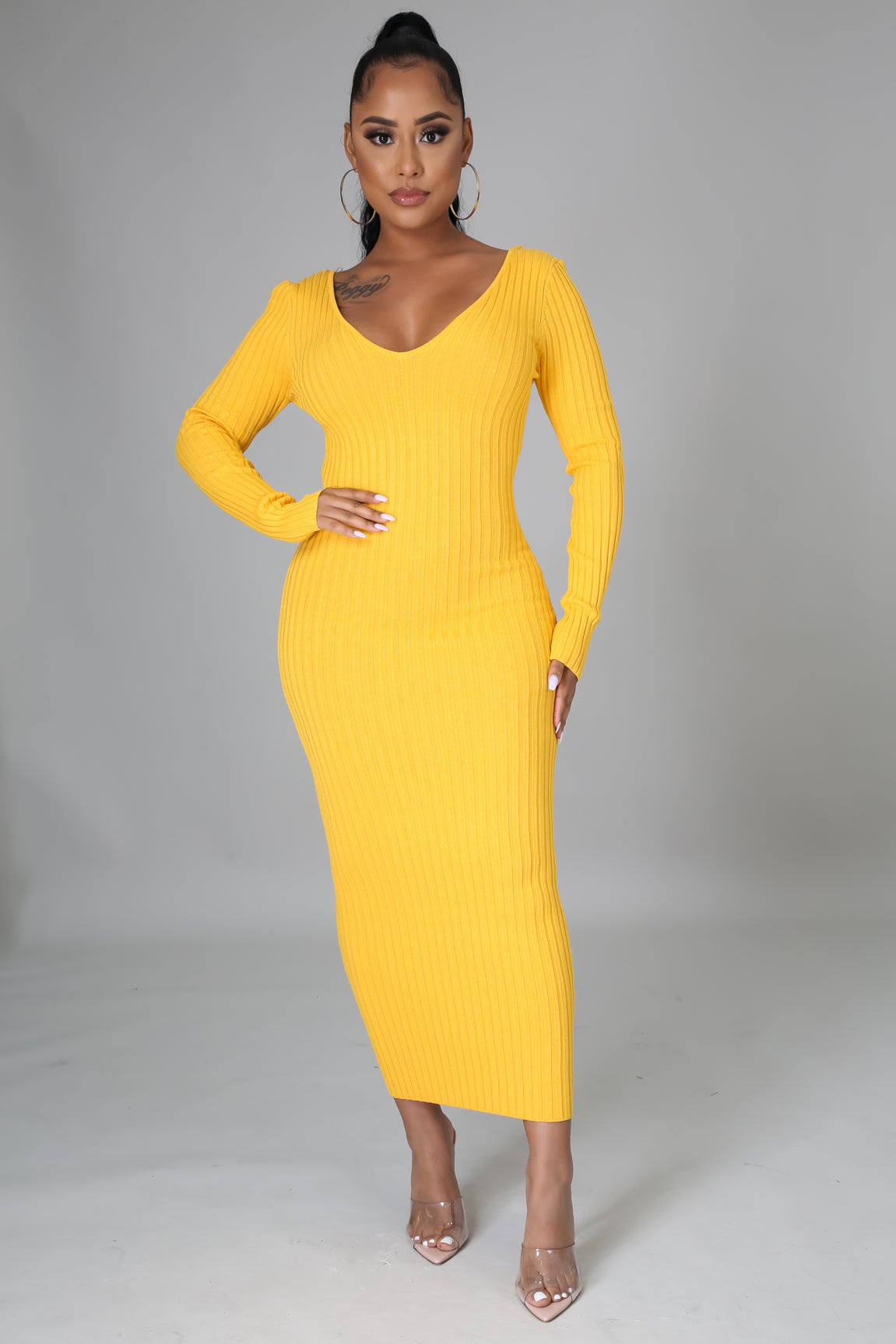 Ribbed Midi Dress