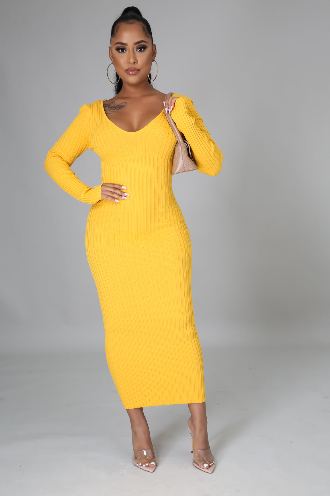 Ribbed Midi Dress