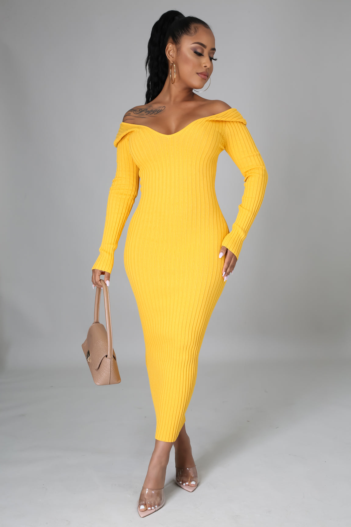 Ribbed Midi Dress