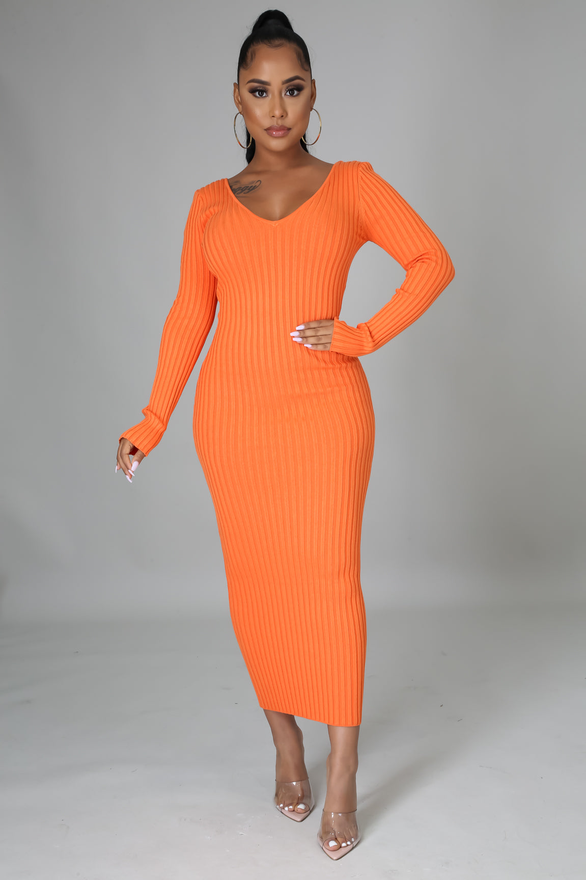 Ribbed Midi Dress