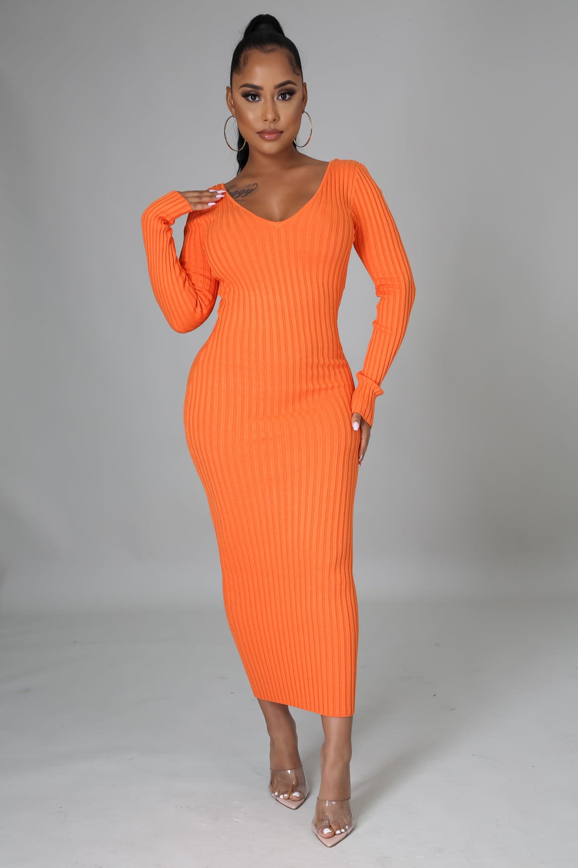 Ribbed Midi Dress