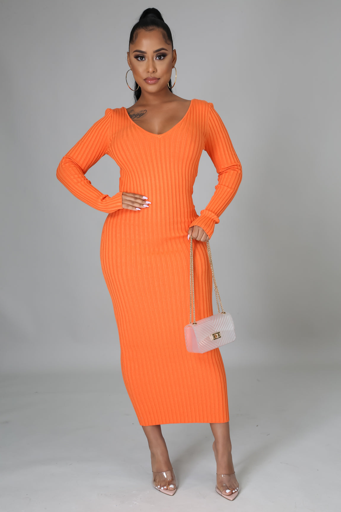 Ribbed Midi Dress