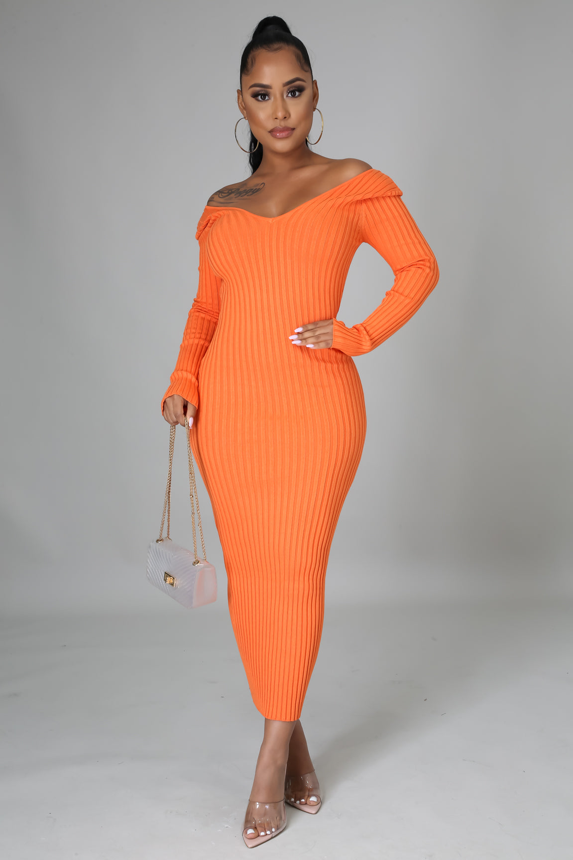 Ribbed Midi Dress