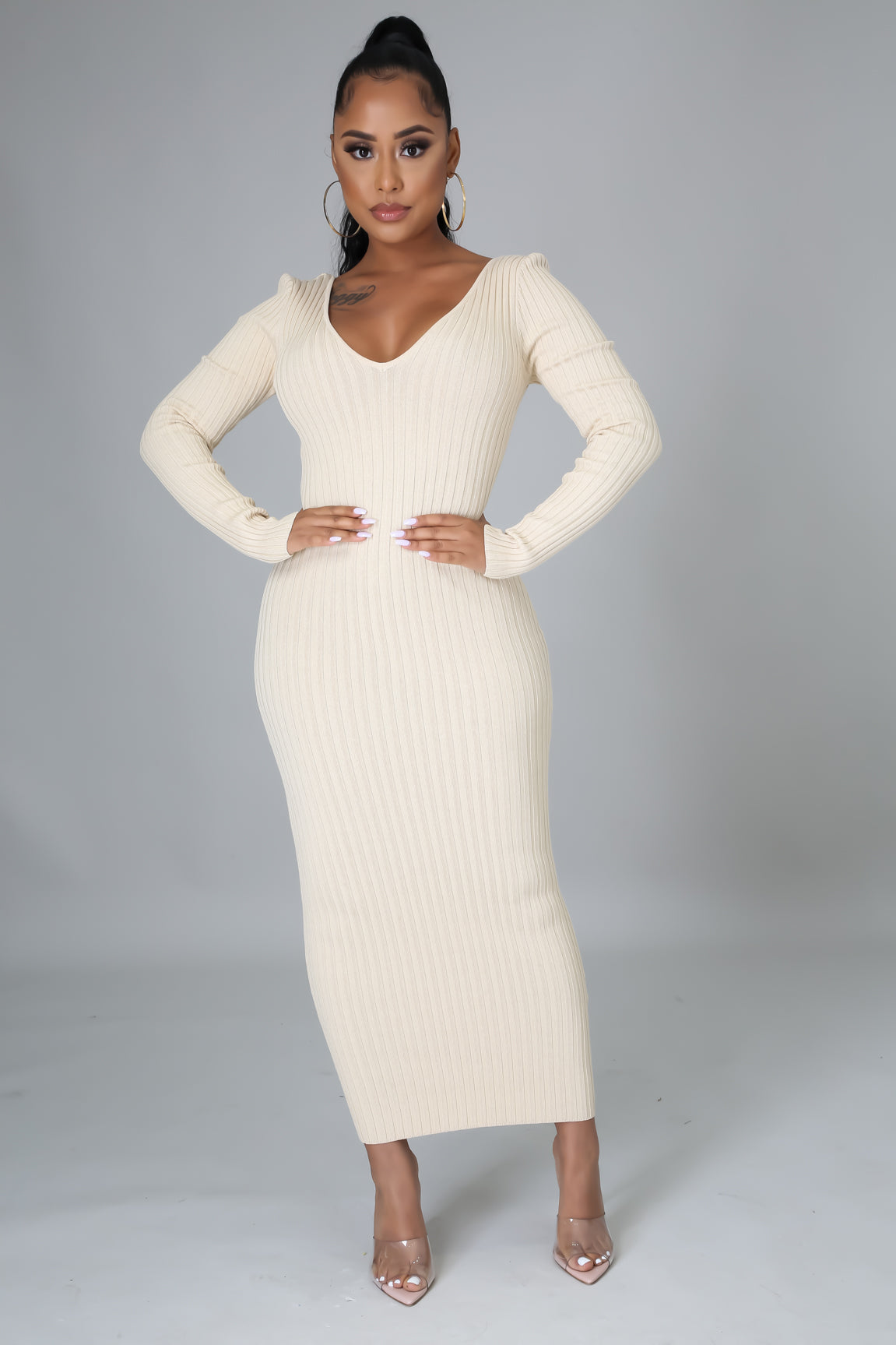 Ribbed Midi Dress
