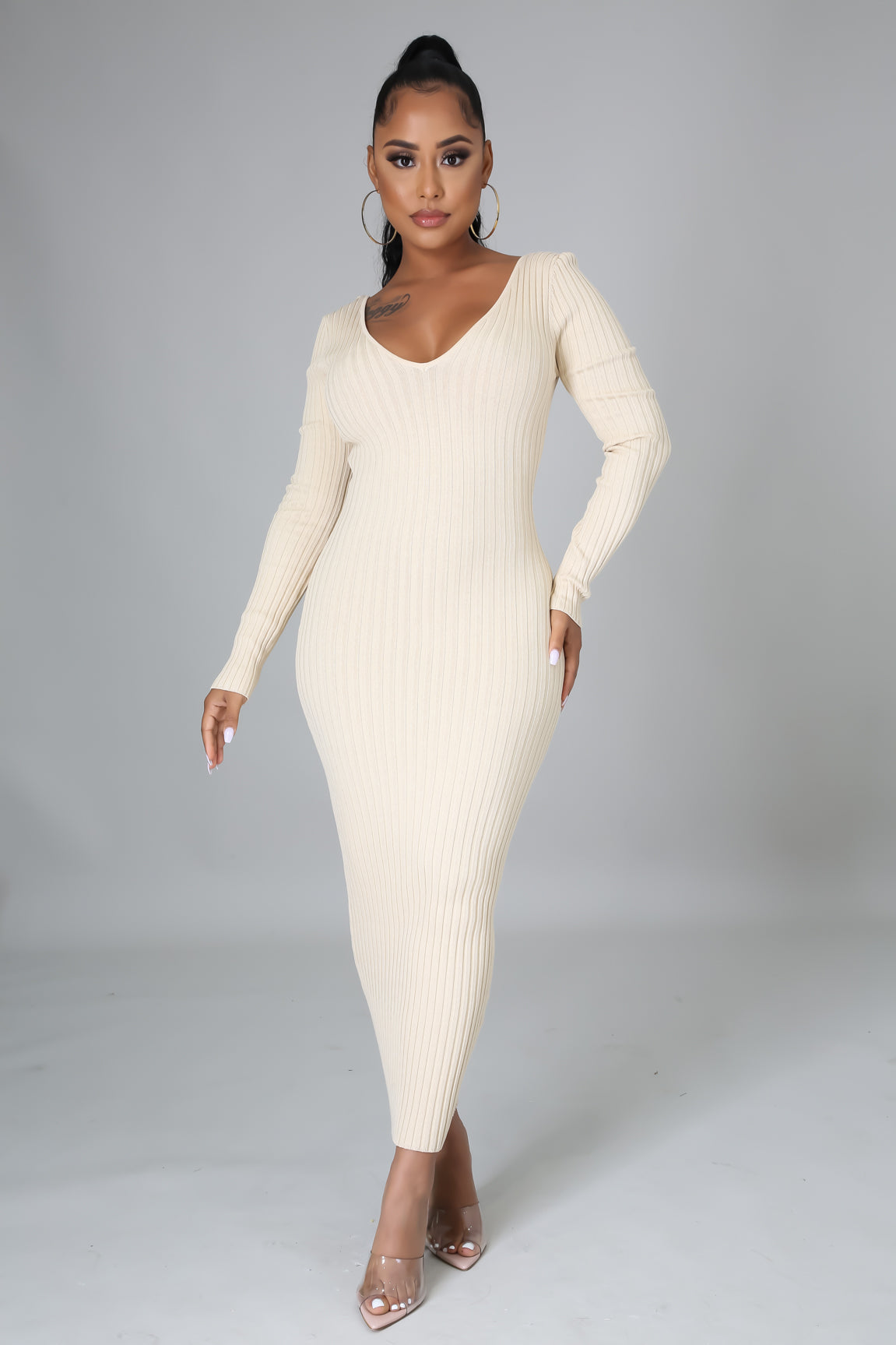 Ribbed Midi Dress