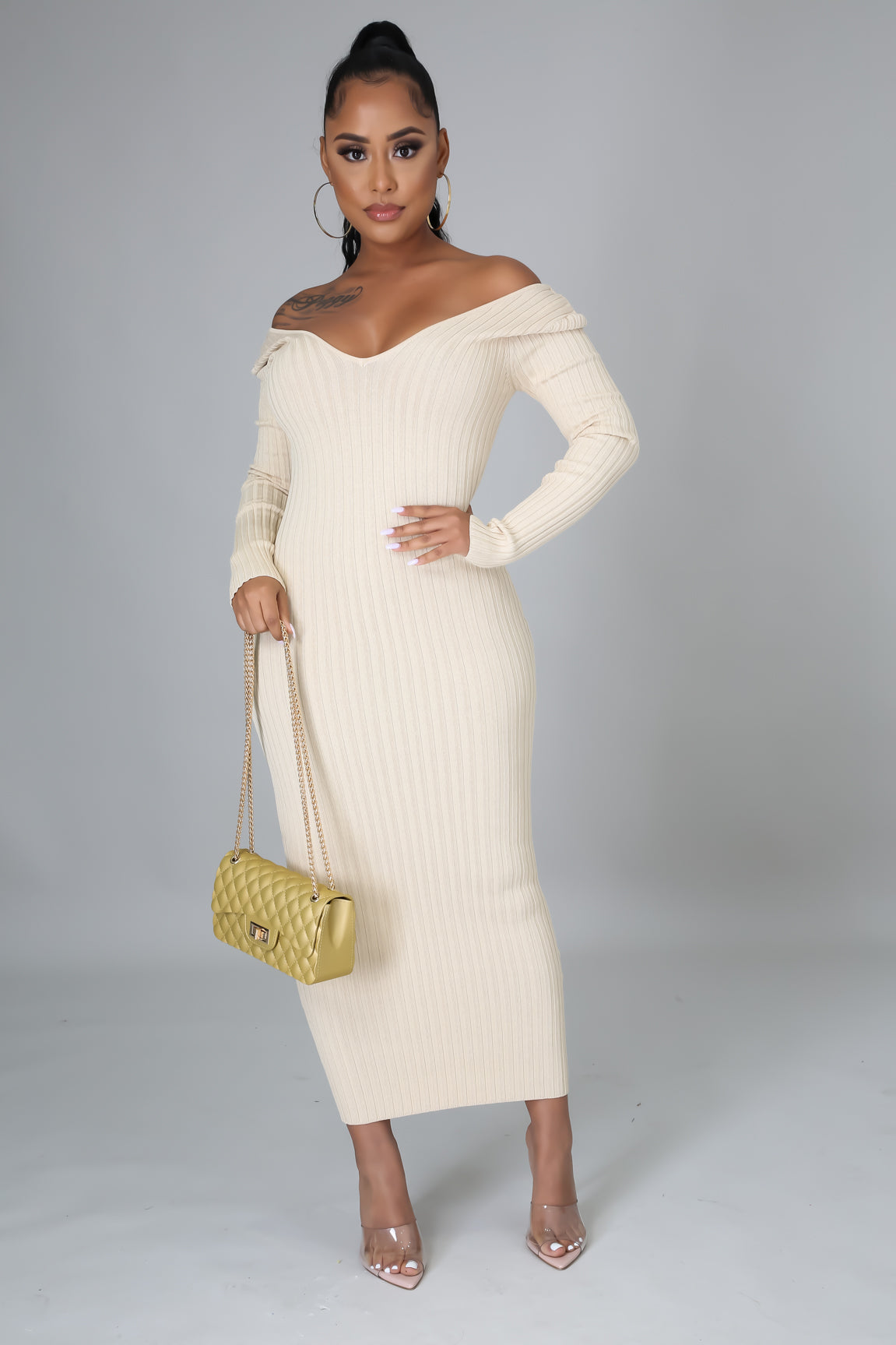 Ribbed Midi Dress