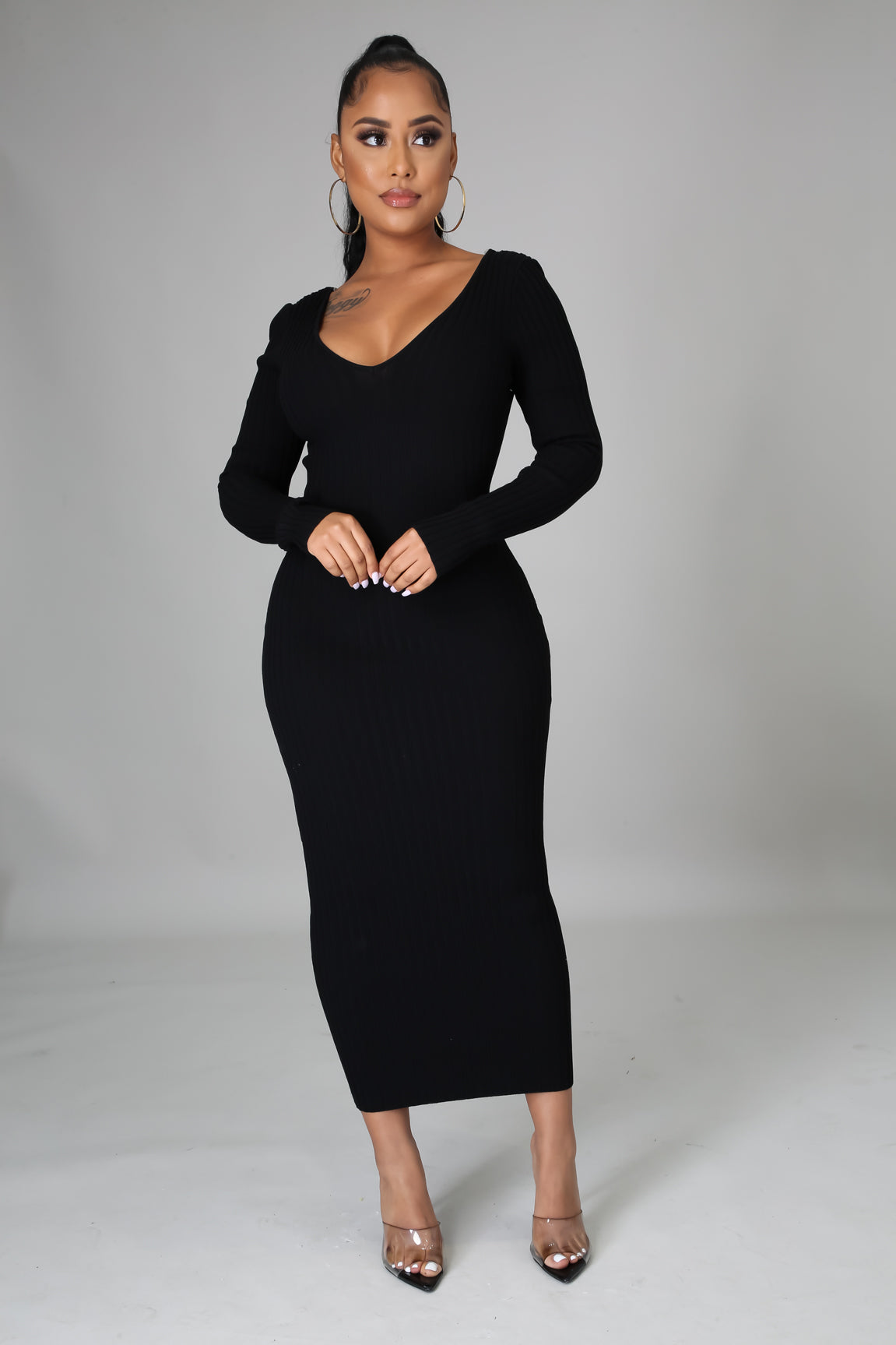 Ribbed Midi Dress