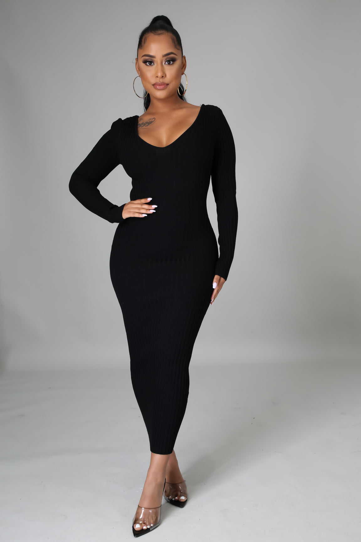 Ribbed Midi Dress