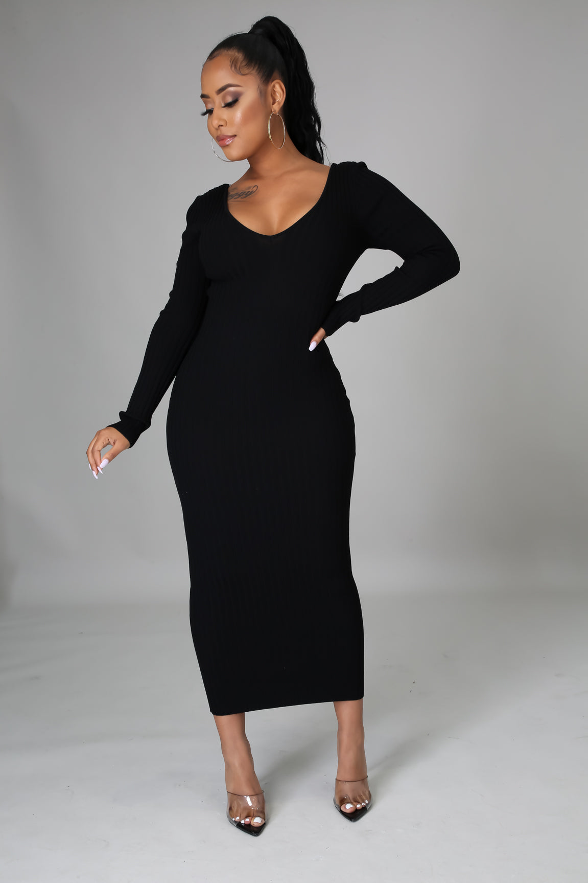 Ribbed Midi Dress