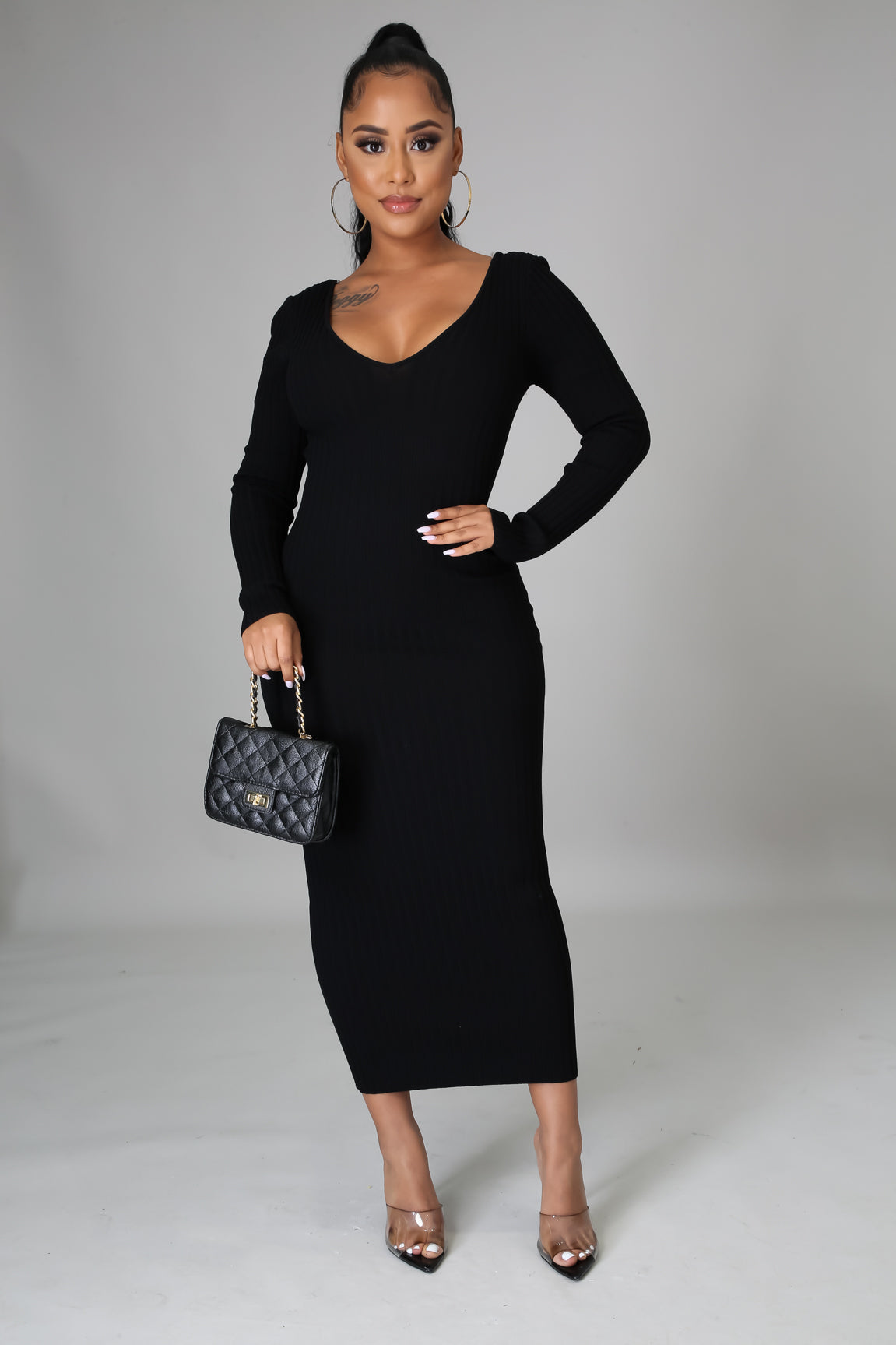 Ribbed Midi Dress