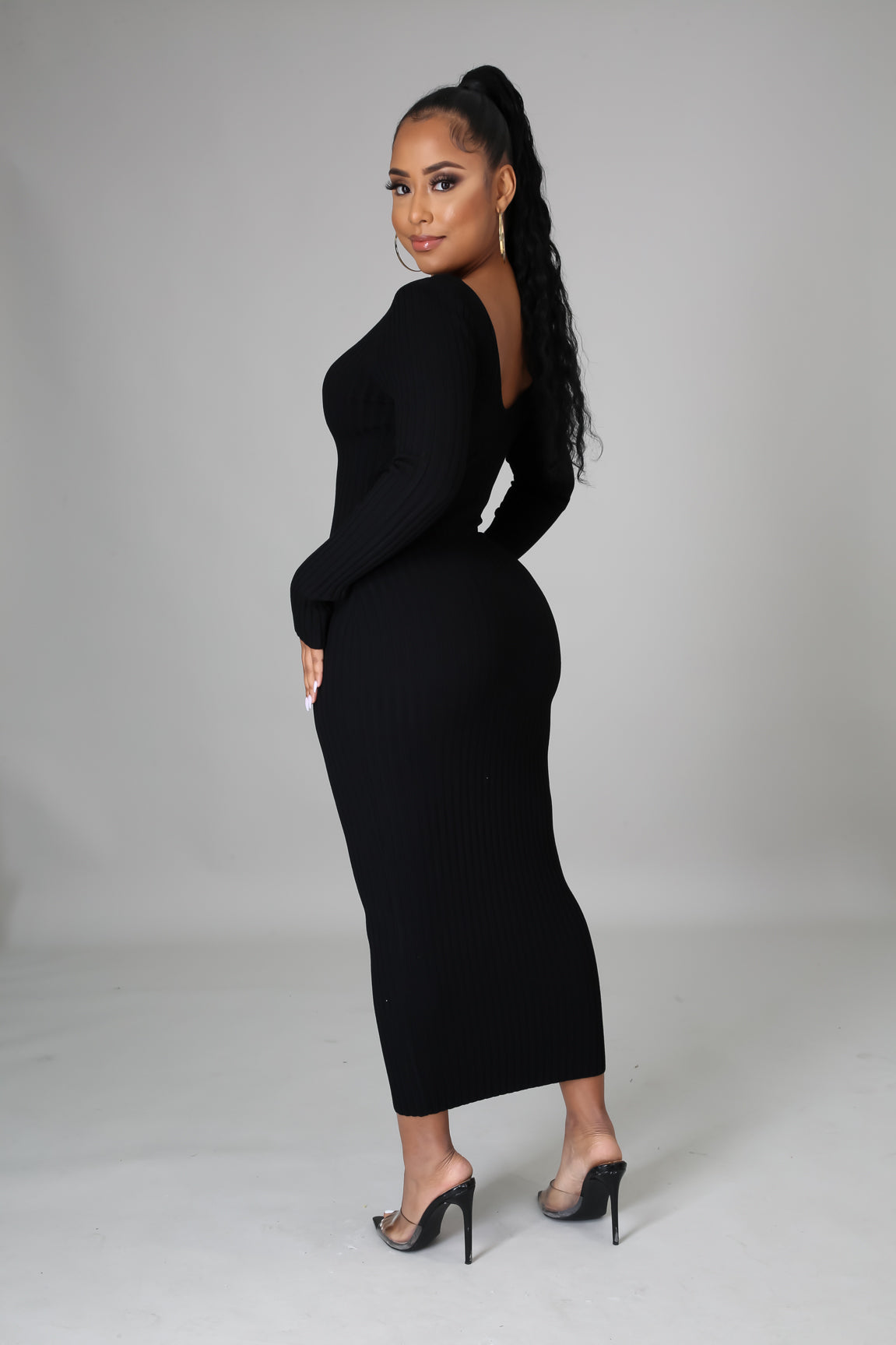 Ribbed Midi Dress
