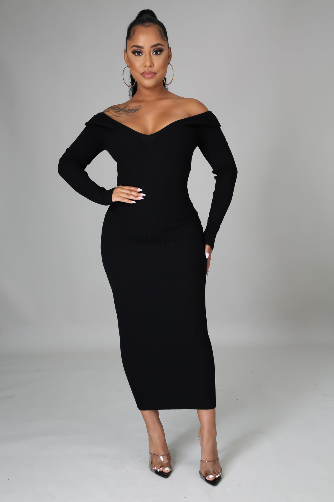 Ribbed Midi Dress