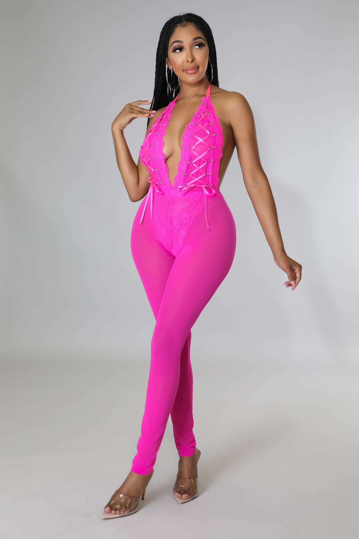 Hottie In Lace Jumpsuit