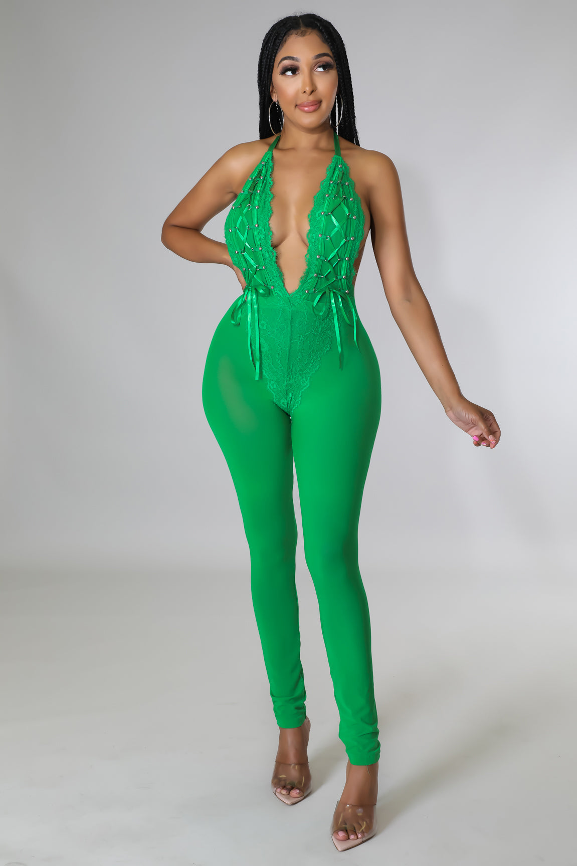 Hottie In Lace Jumpsuit
