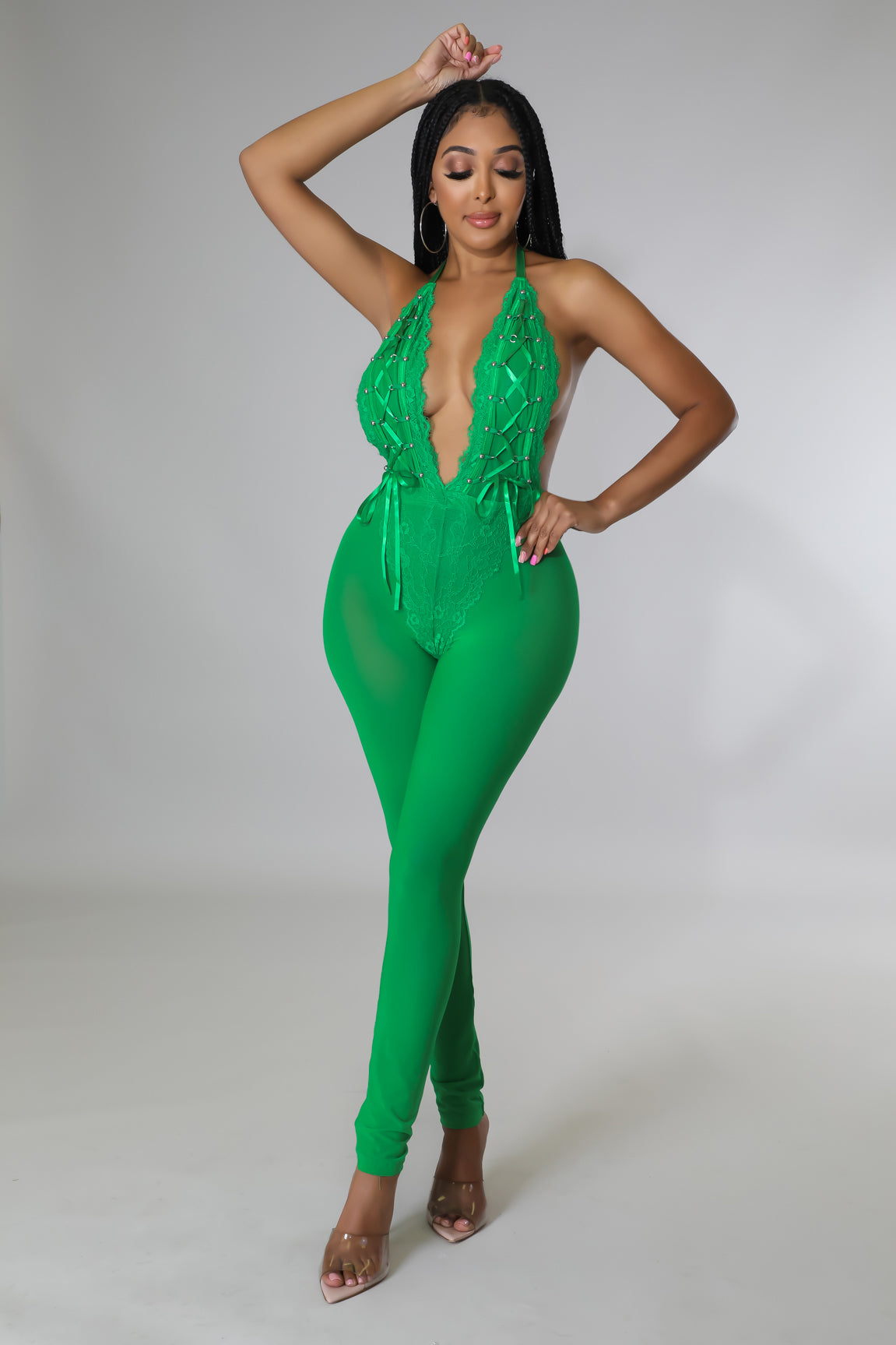 Hottie In Lace Jumpsuit
