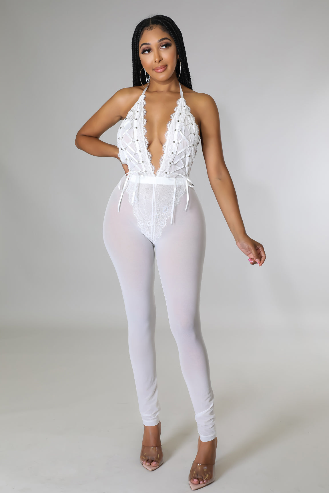 Hottie In Lace Jumpsuit