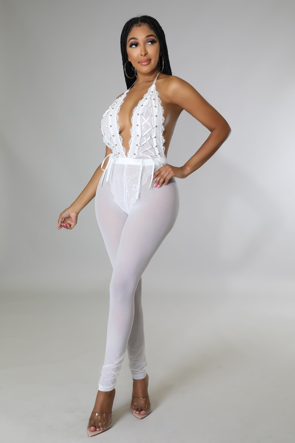 Hottie In Lace Jumpsuit