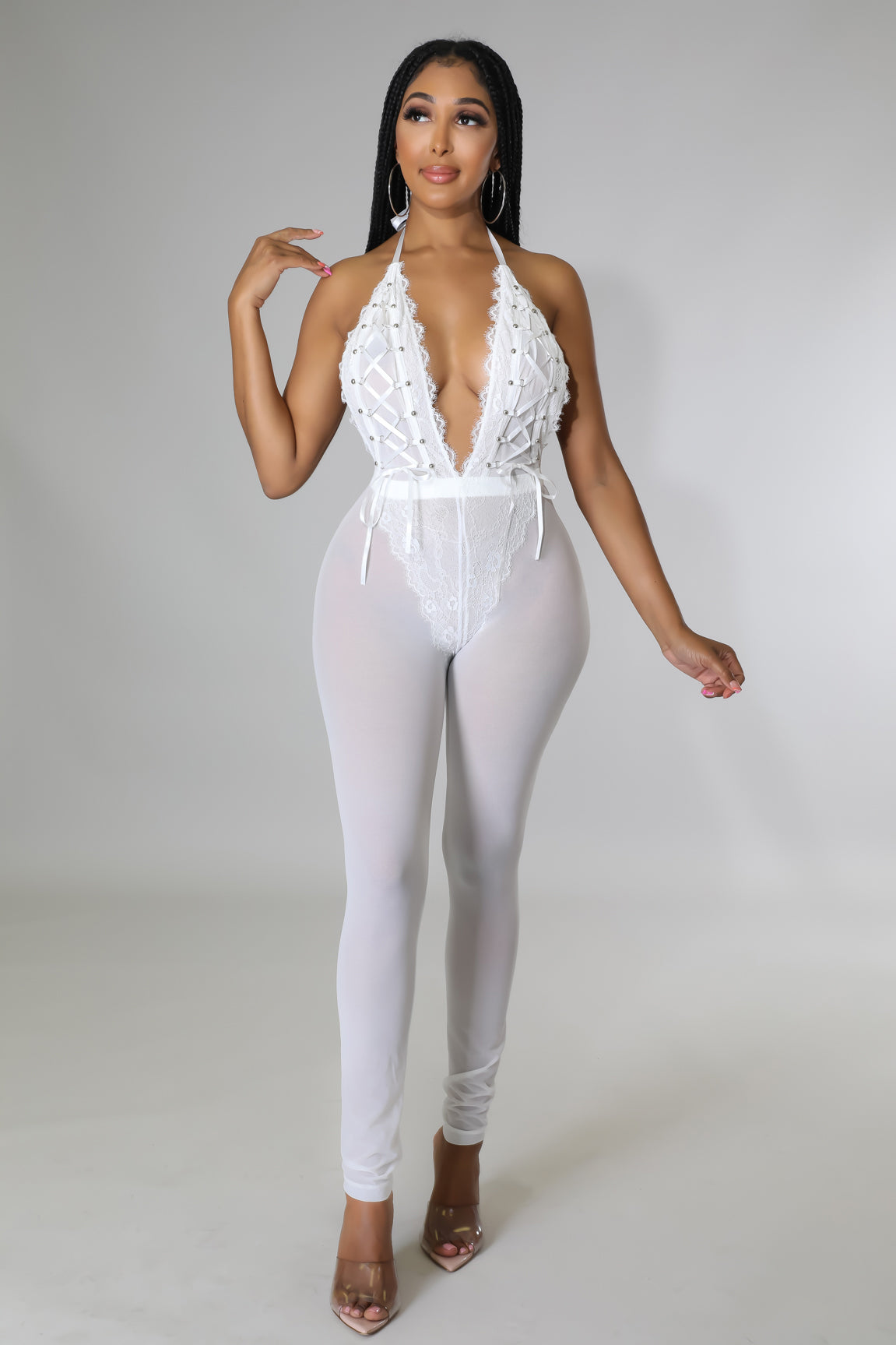 Hottie In Lace Jumpsuit