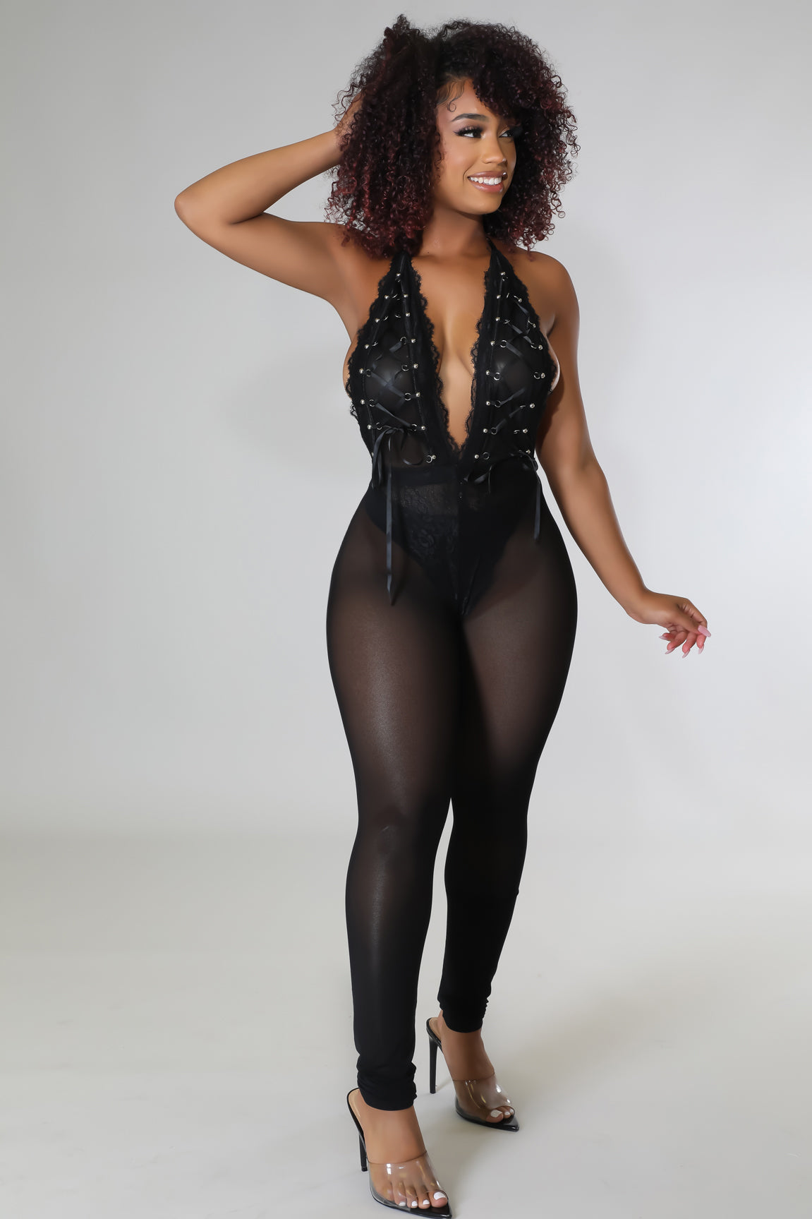 Hottie In Lace Jumpsuit