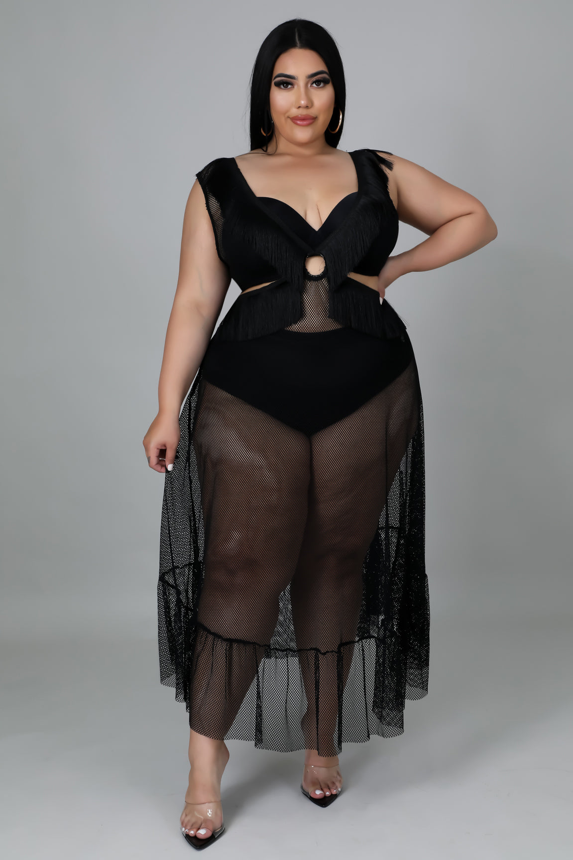 Plus size deals fishnet cover up