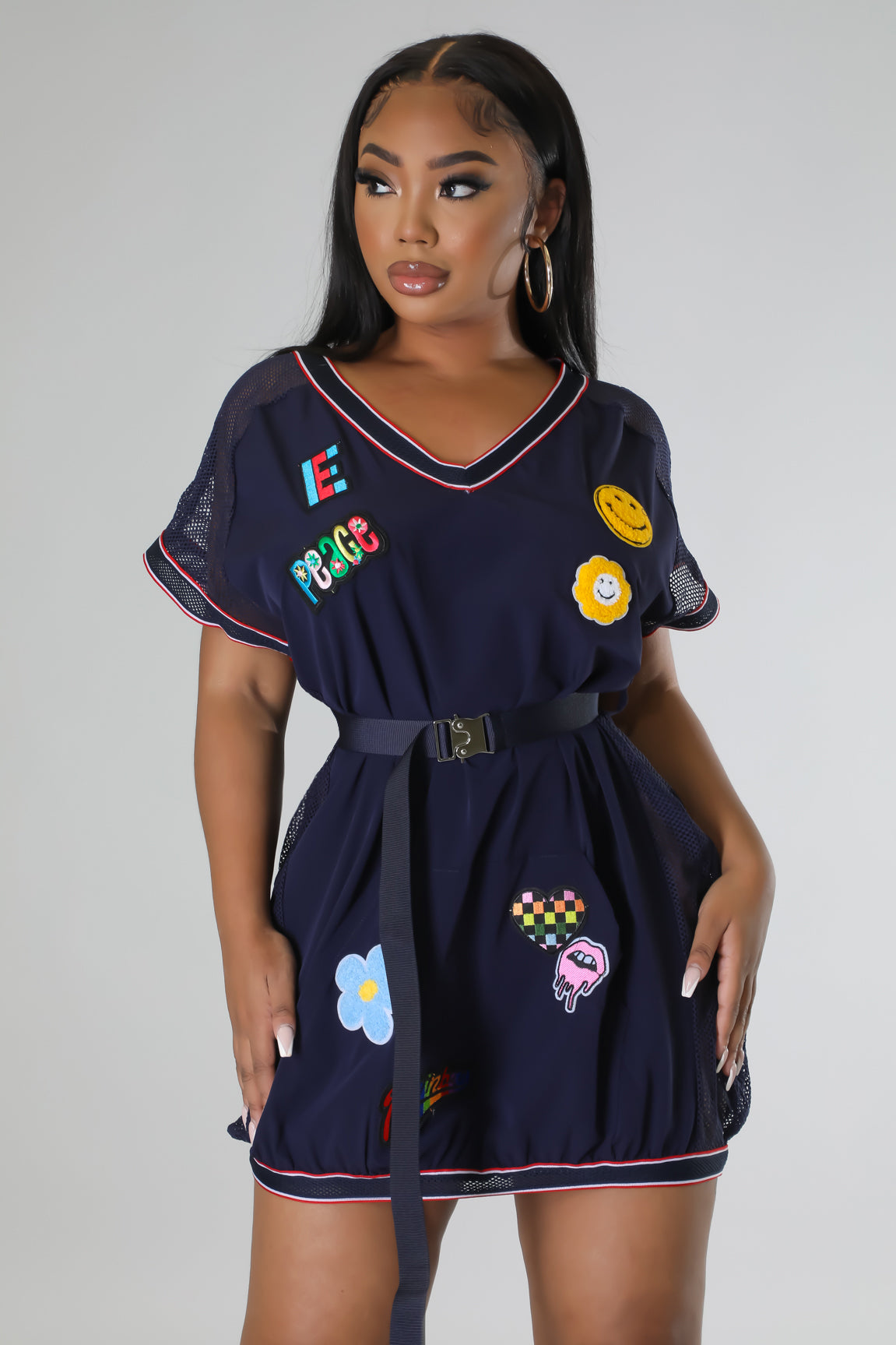 Patched Down Dress