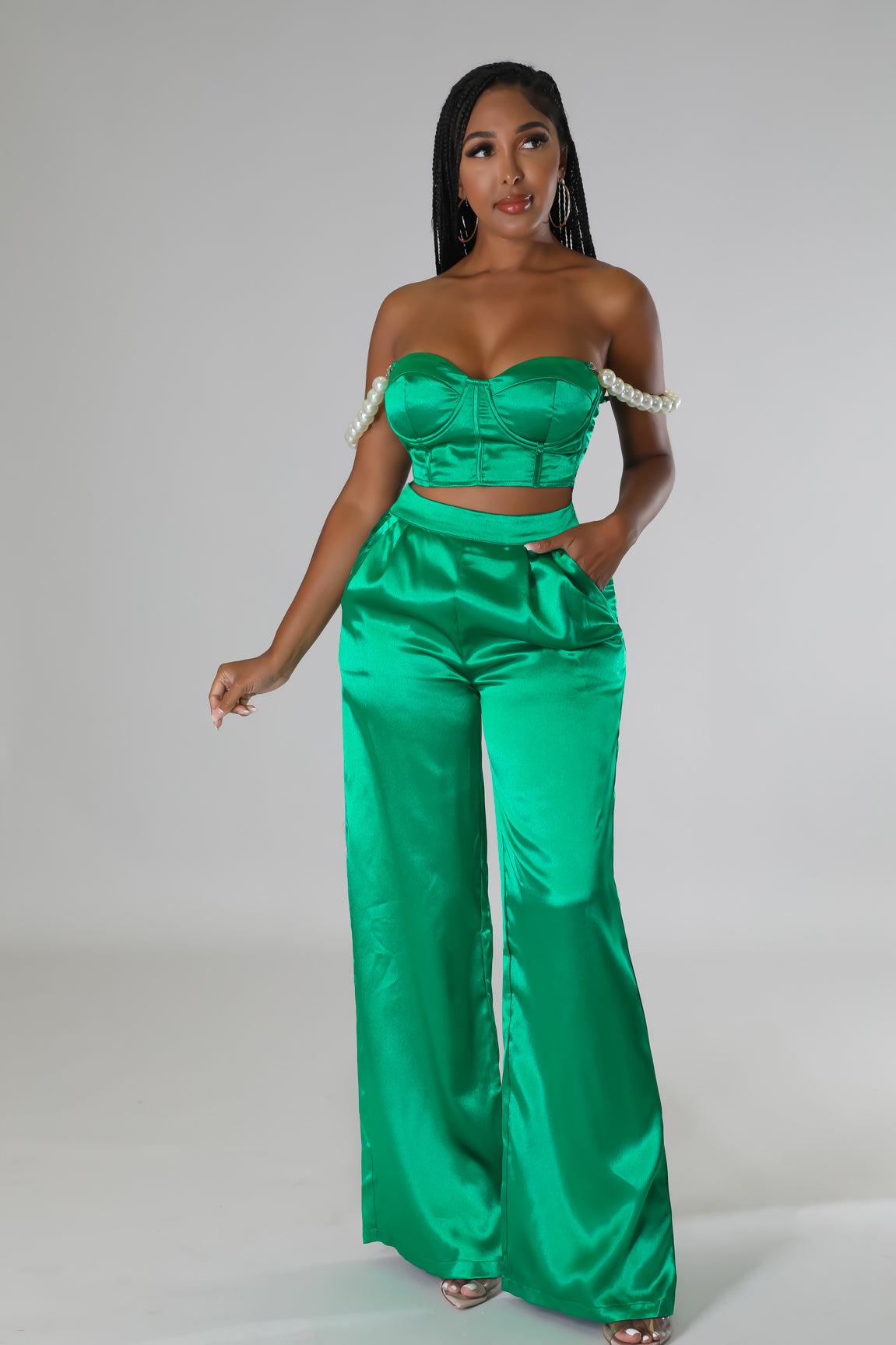 Buy Rhe-Ana Blue Satin Shirt And Pant Set Online | Aza Fashions