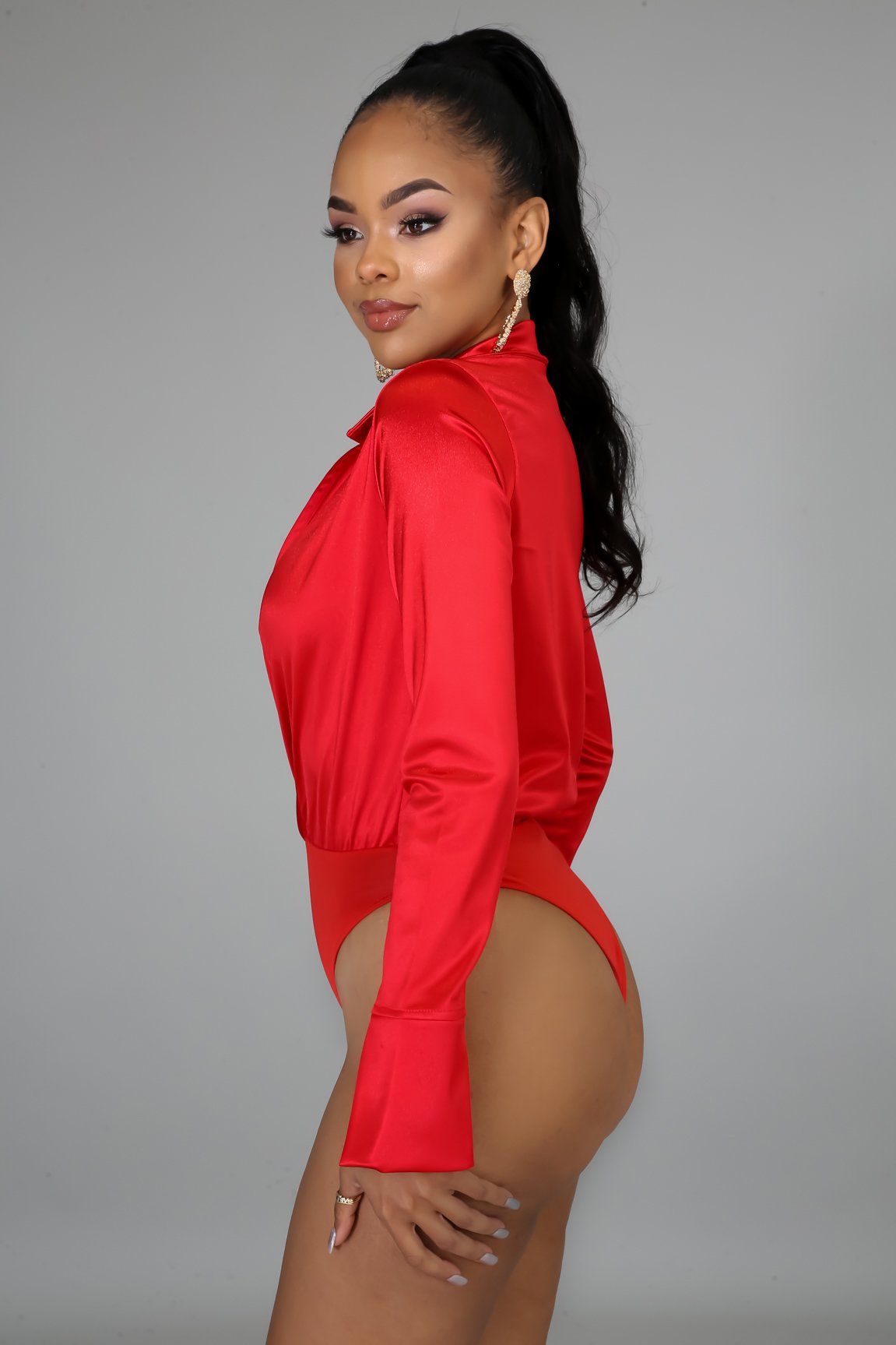 Satin Power Bodysuit Pant Set