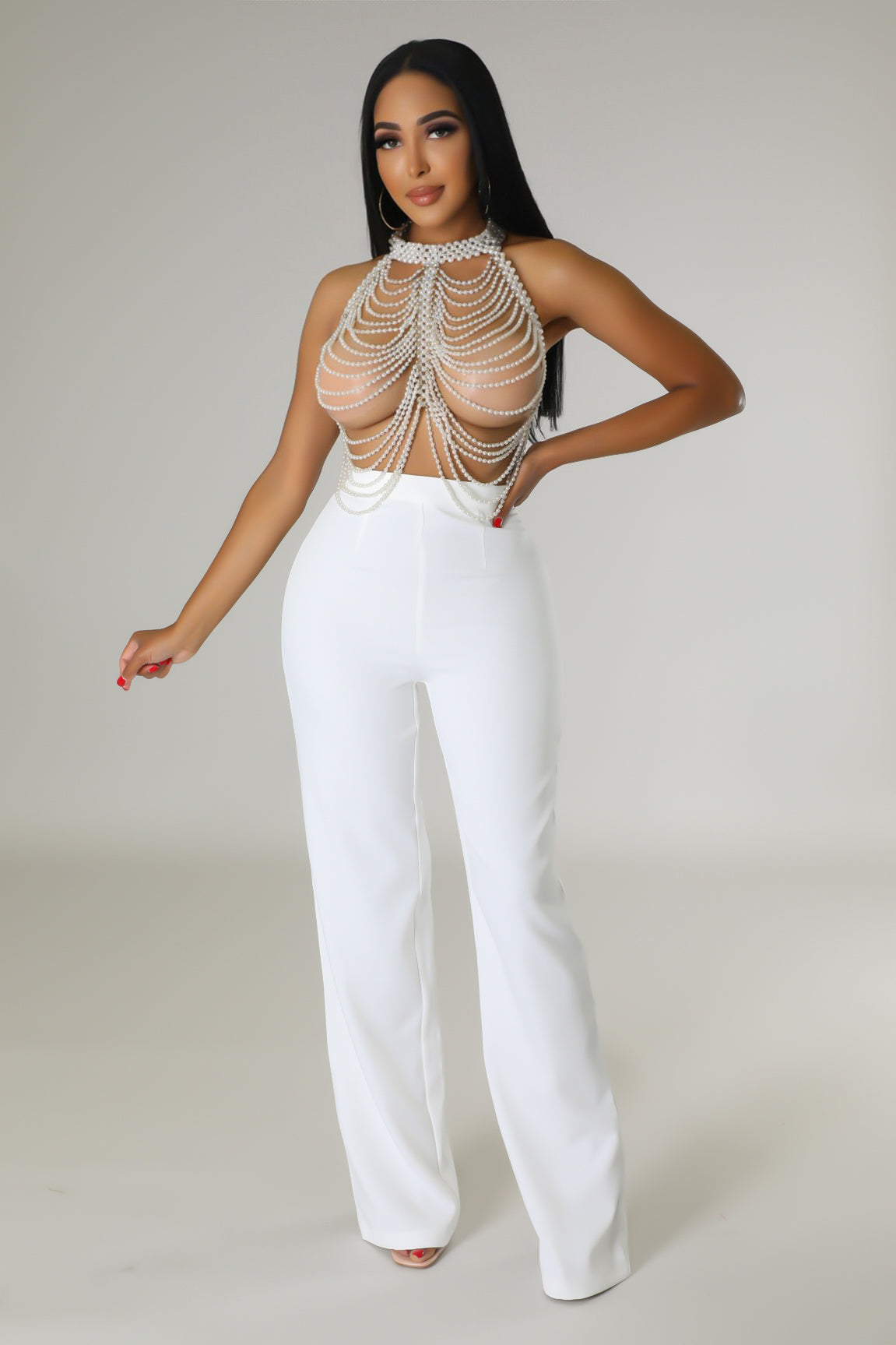 Covered In Pearls Body Chain Top